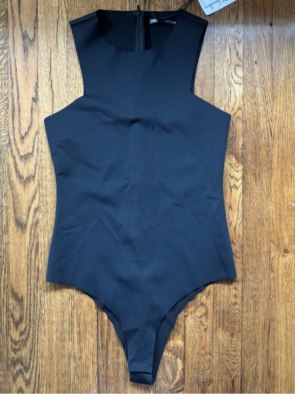 Zara Sleeveless Fitted Bodysuit w Raw Edges NWT
